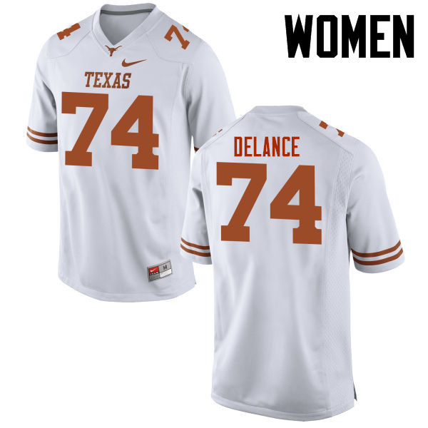 Women #74 Jean Delance Texas Longhorns College Football Jerseys-White